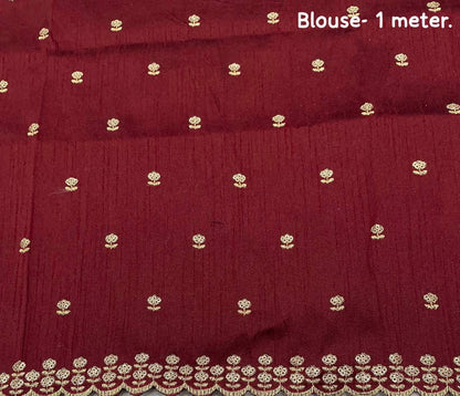 Banarasi Tissue Silk Saree with Embroidered Semi Silk Blouse – 125 AED
