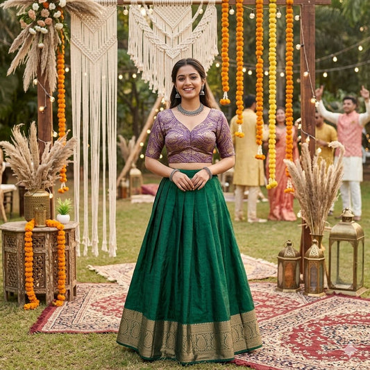 Side Elastic Stretchable Banarasi Brocade Silk Blouse – 55 AED