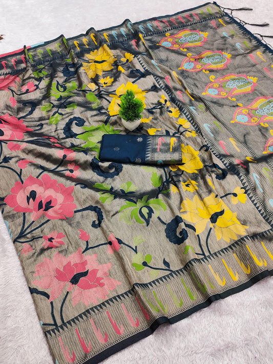 Tissue Paithani Silk Saree – 99 AED