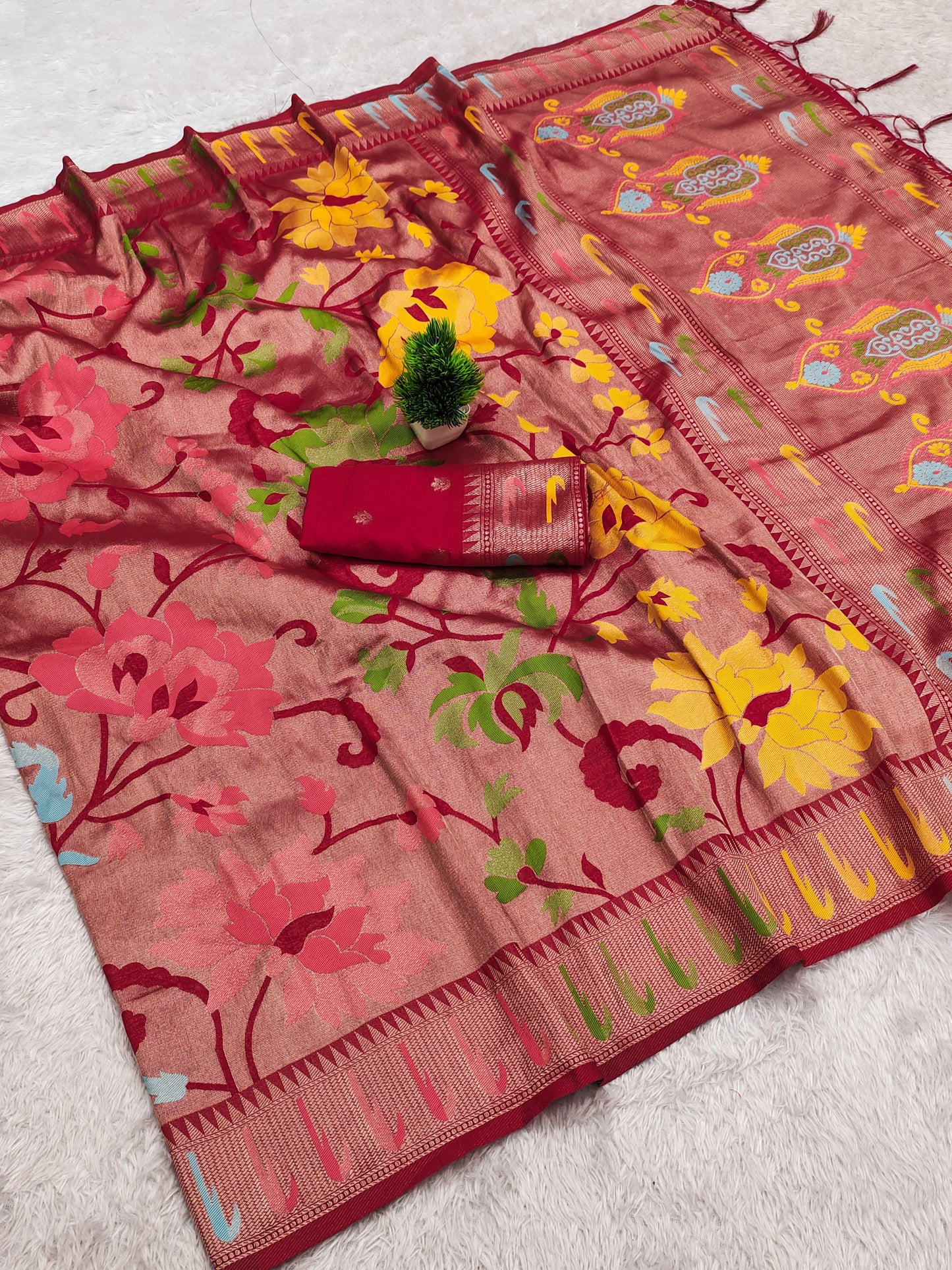 Tissue Paithani Silk Saree – 99 AED