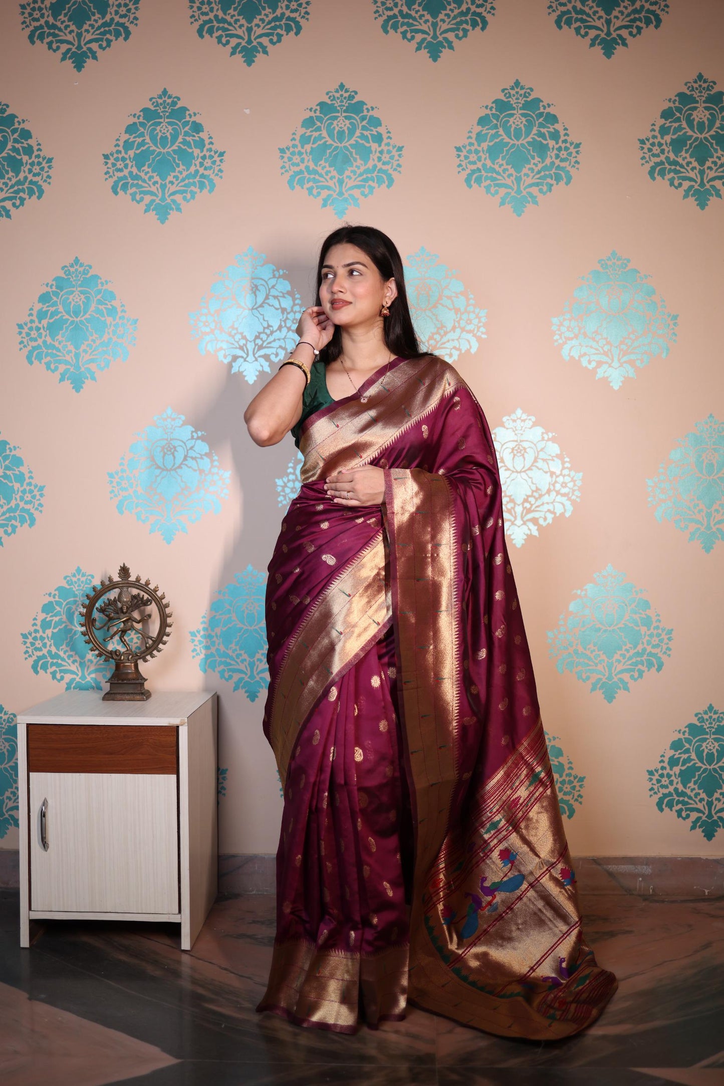 Soft Semi Paithani Silk Saree – 59 AED