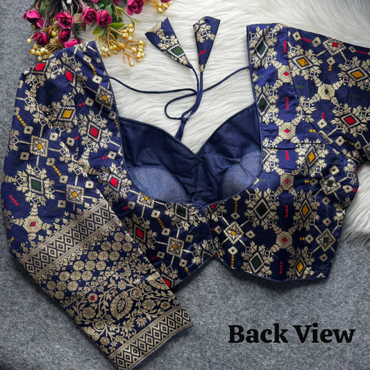 Meenakari Brocade Silk Readymade Long Sleeve Blouse – 50 AED