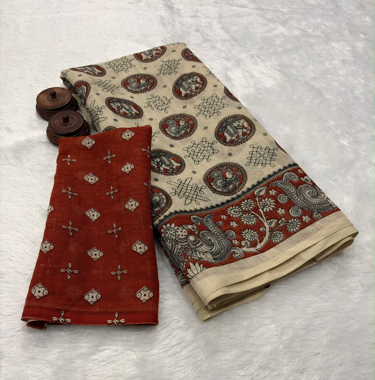 Linen Slub Cotton Saree – 59 AED
