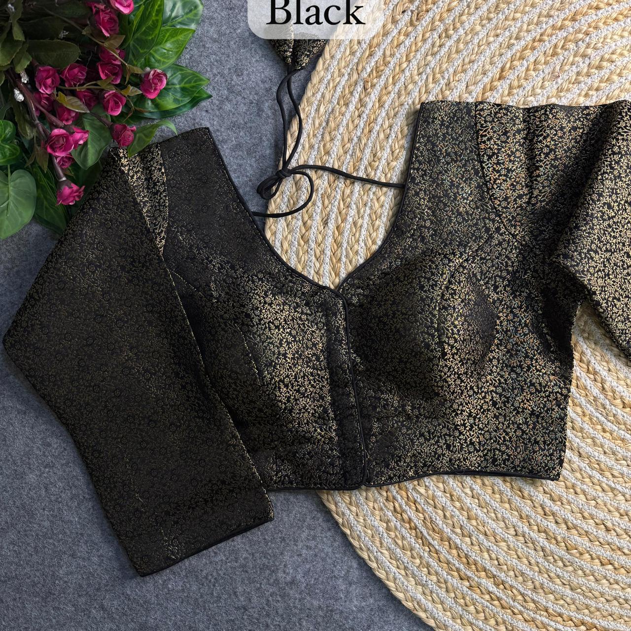 Banarasi Brocade Silk Readymade Long Sleeve Blouse – 50 AED