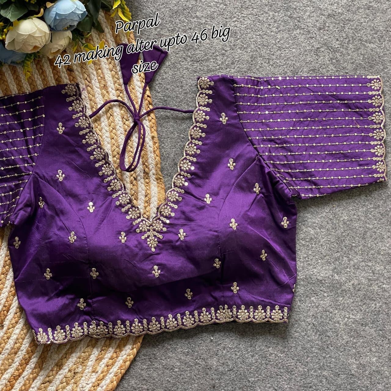 Plus Size Embroidered Readymade Blouse – 50 AED