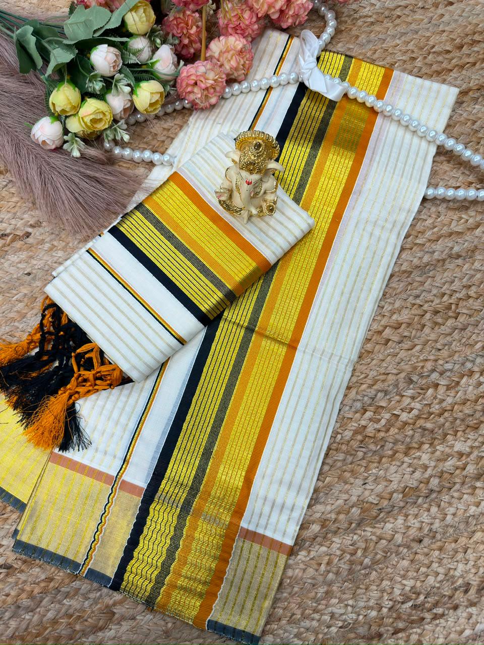 Kerala Tissue Silk Set Mundu Collection – 99 AED