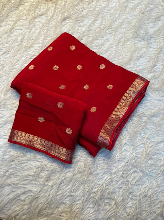 Viscose Chinnon Silk Saree