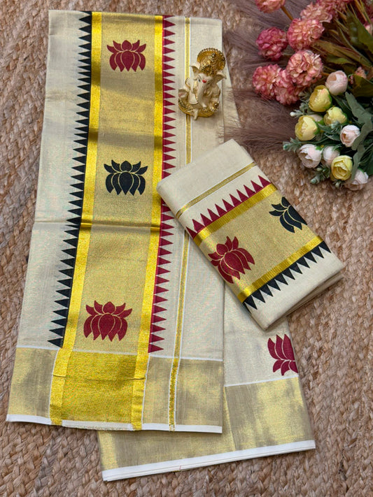 Kerala Tissue Silk Set Mundu Collection – 99 AED