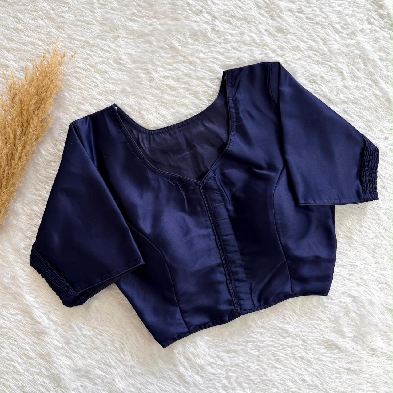 Plain Stretchable Readymade Blouse – Regular Size