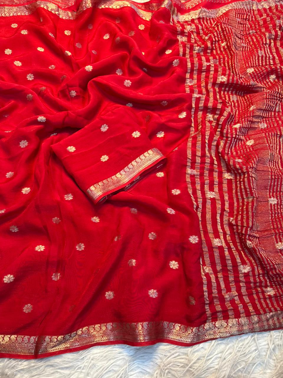 Viscose Chinnon Silk Saree