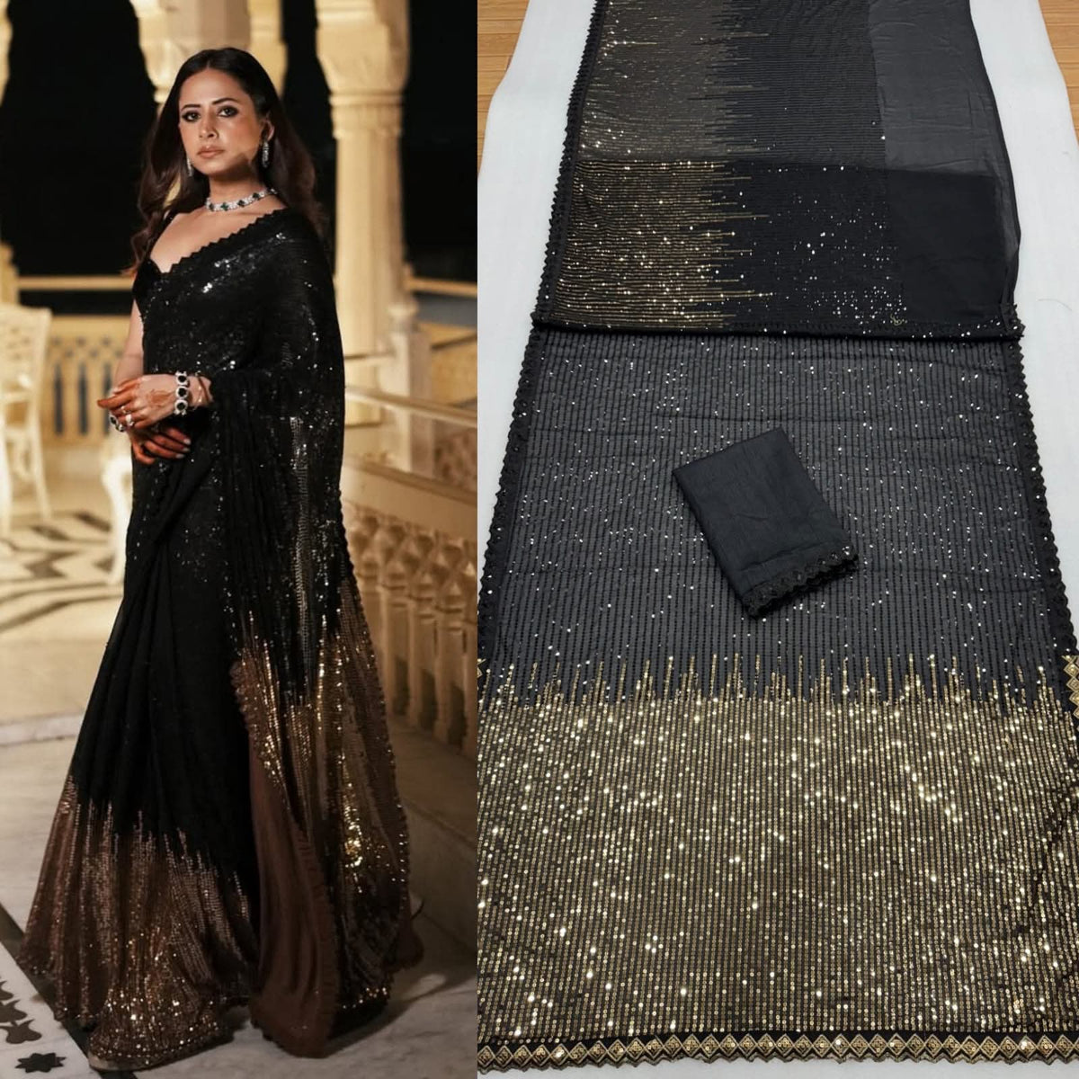 Georgette Sequince Saree