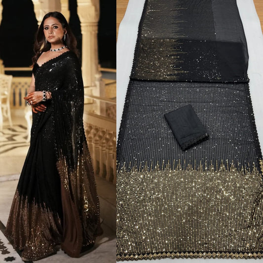 Georgette Sequince Saree