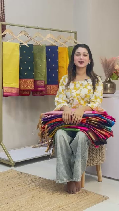 Cotton Silk Sarees with Jacquard Silk Borders A6