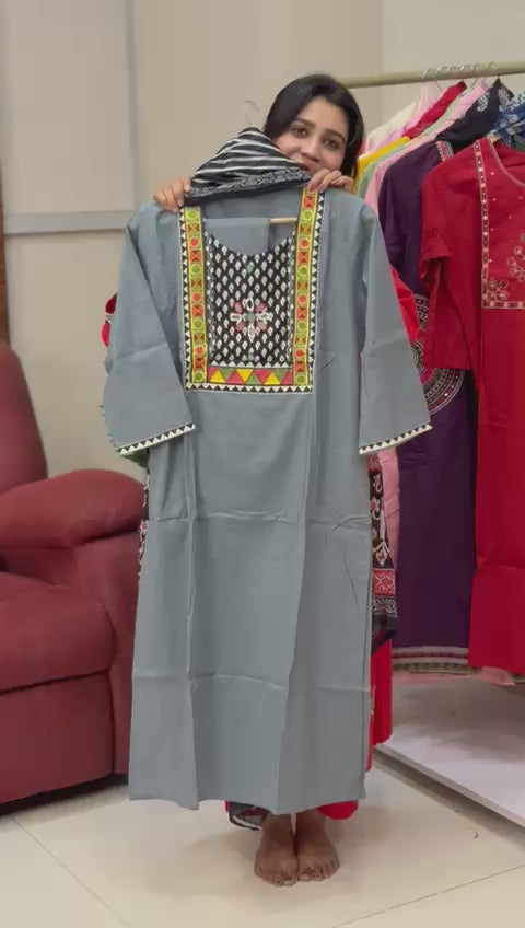 Budget Sale Jaipur Cotton Readymade Three Piece Suits