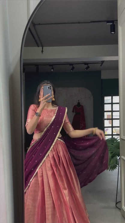 KESARIYA Collection – South’s Signature Weave in a Festive Lehenga Set - PISTA