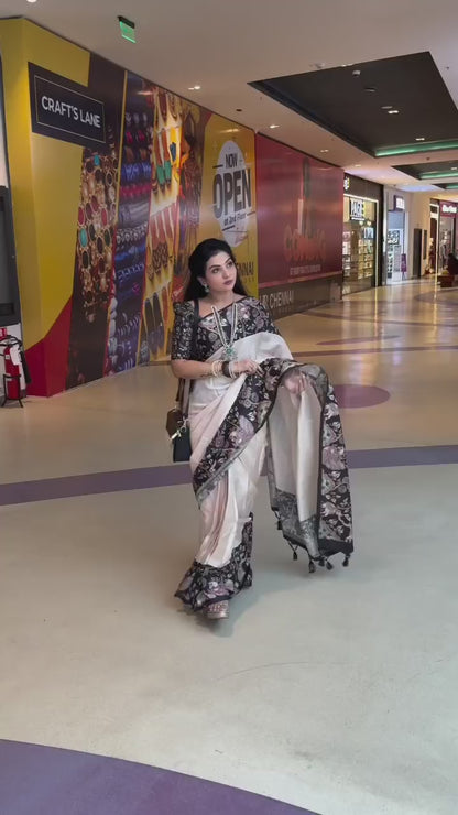 Laxmi Hathi Tussar Silk Saree with Elephant Print