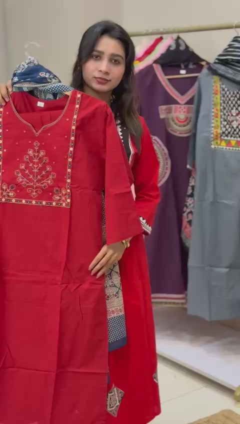 Budget Sale Jaipur Cotton Readymade Three Piece Suits