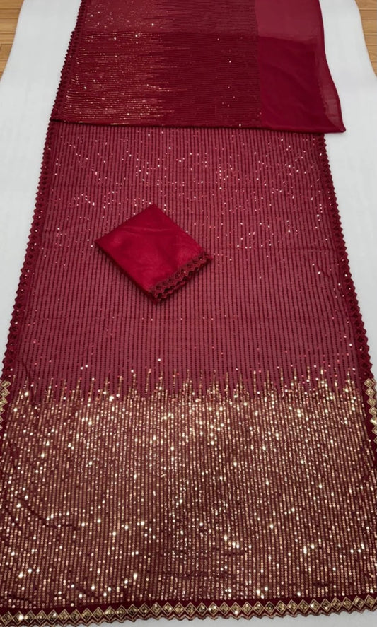 Georgette Sequince Saree