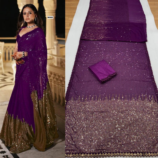 Georgette Sequince Saree